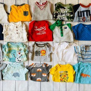 Boys 3 month Onesie Bundle Short sleeve and long sleeve Bundle of 25 Onesies